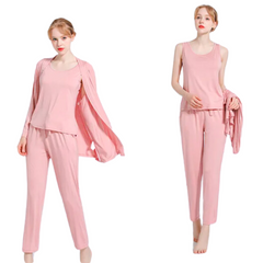 Long Sleeve Women Night Suit PJ Set 3 Pieces - AL TAQWA