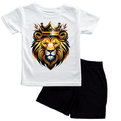 Golden Lion King Shirt with Black Short Set