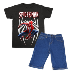 SPIDER MAN SHIRT WITH  DENIM SHORT