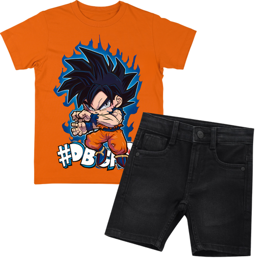 DRAGON BALL Z SHIRT WITH BLACK DENIM SHORT