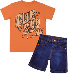 Guess? Shirt with Blue Denim Short Set