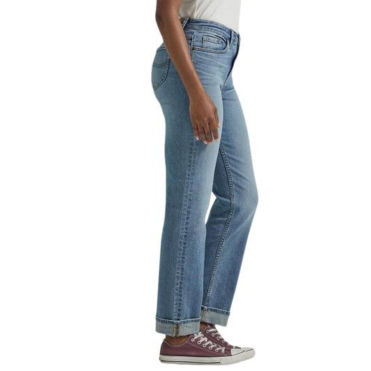 STRAIGHT STRETCHABLE ICE BLUE JEANS FOR WOMEN