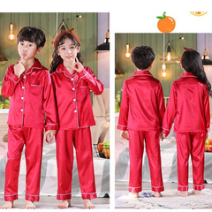 Red Kids Silk Pajamas Set - AL TAQWA