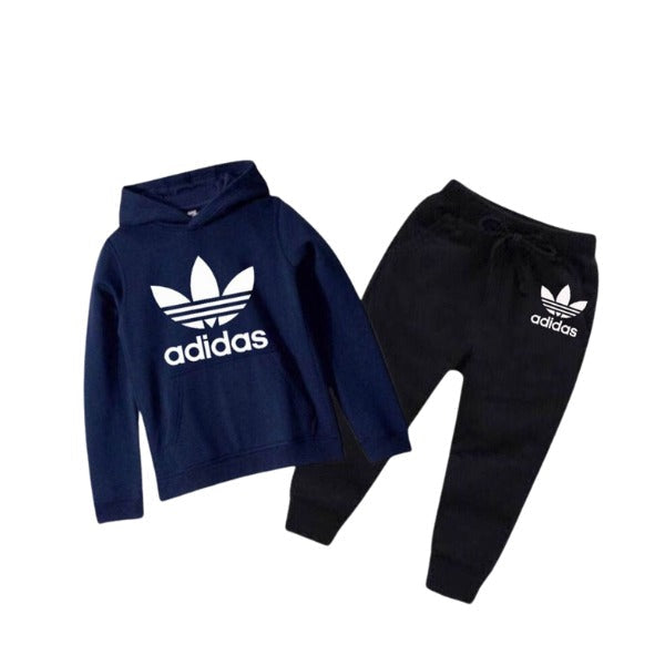 Blue Adidas Printed Kids Hoodie Set