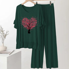 Bottle Green Frock Flapper style Loungewear - AL TAQWA