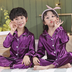 Purple Kids Silk Pajamas Set - AL TAQWA