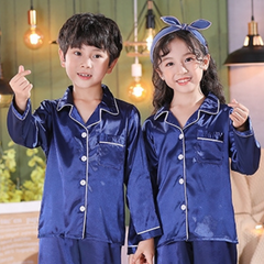 Blue Kids Silk Pajamas Set - AL TAQWA